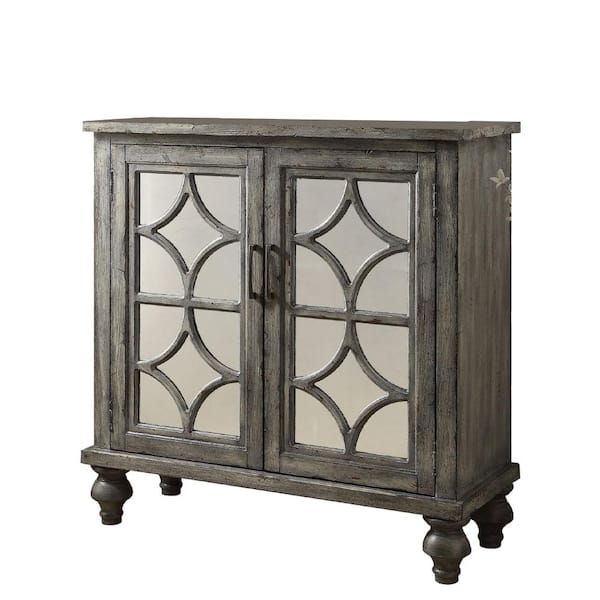 Acme Furniture Velika 36 in. Weathered Gray Standard Rectangle Wood Console Table