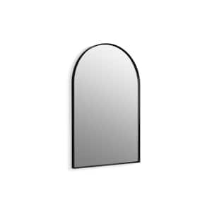 Essential 24 in. X 36 in. Arch Framed Mirror in Matte Black