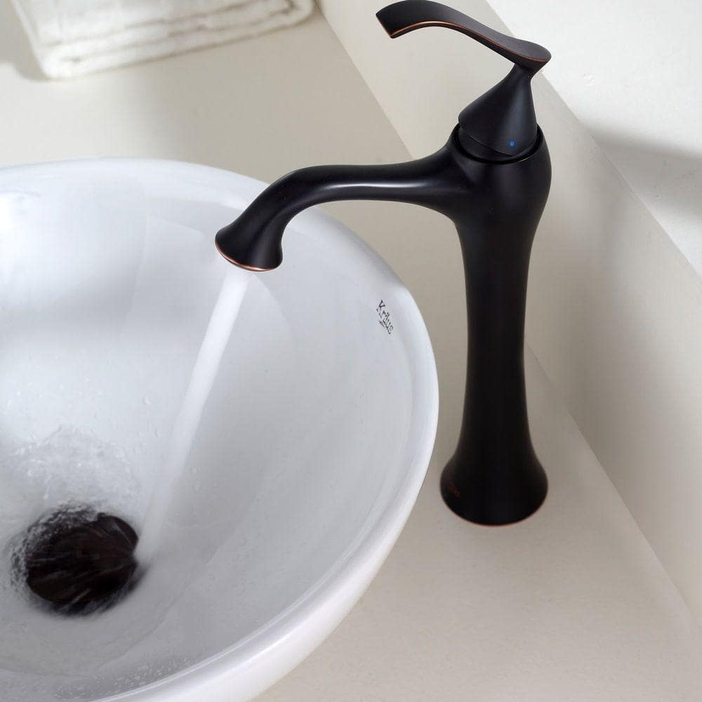 White Ceramic Round Above-Counter Vessel Sink