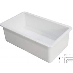 Black Rectangular Fireclay 32 in. Single Bowl Undermount/Drop-In Kitchen Sink with Basket Strainer and Sink Grid