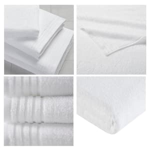 Big Bundle 12-Piece White 100% Cotton Bath Towel Set