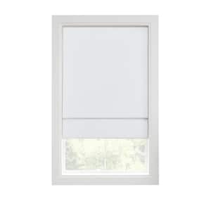 Kendall White Polyester 35 in. W x 64 in. L Blackout Cordless Roman Shade