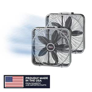 Lasko 20 in. 3 Speed Air Circulating Box Fan for Home in White