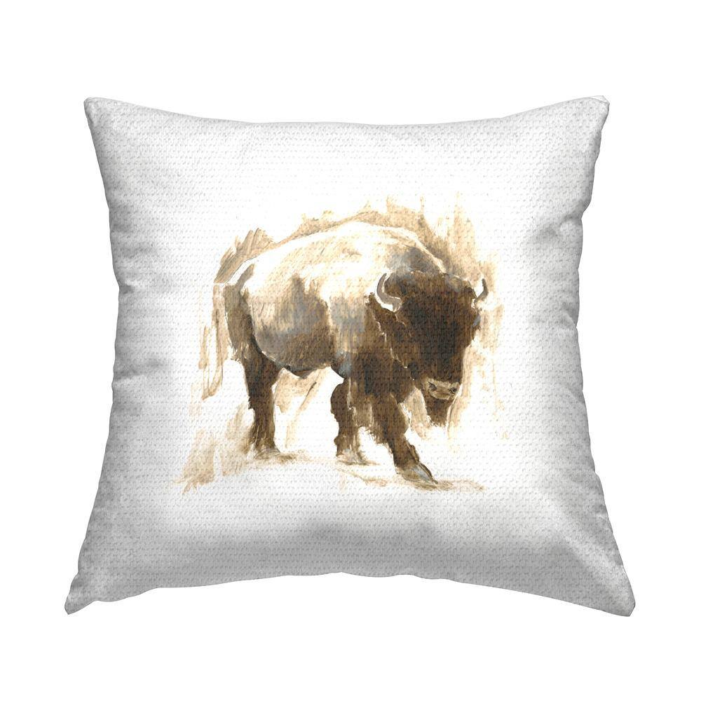 Abstract Bison Stepping Brown Square Outdoor Throw Pillow price history on PriceWatchPro