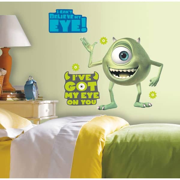 RoomMates 18 in. x 40 in. Monsters Inc Giant Mike Wazowski 12-Piece Peel and Stick Wall Decals