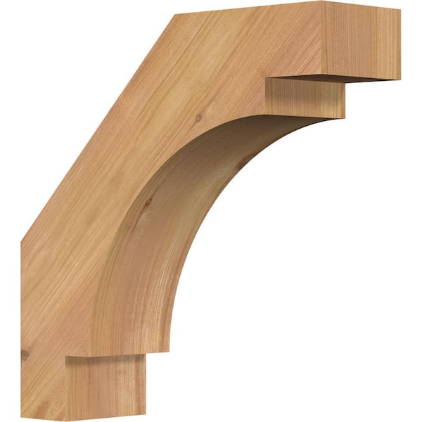 Ekena Millwork 3 1/2"W x 12"D x 12"H Merced Smooth Knee Brace, Western Red Cedar