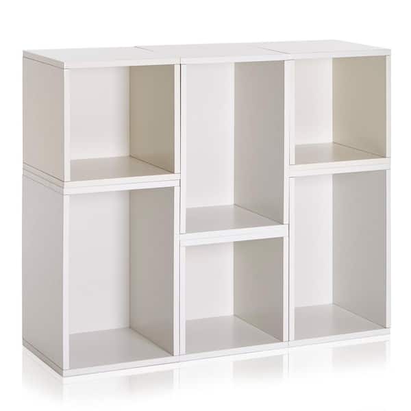 Way Basics Blox System Naples Eco zBoard Tool Free Assembly White Stackable Modular Open Bookcase