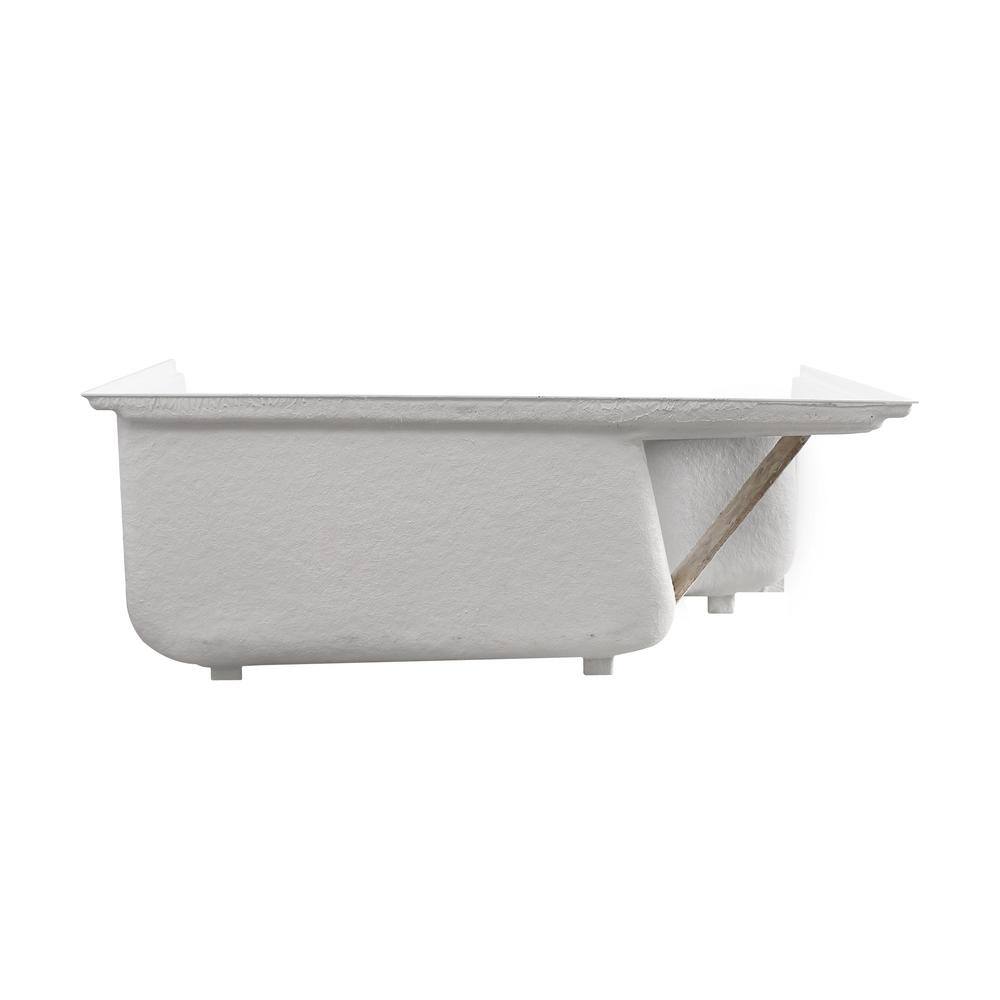 White Acrylic Single Threshold Shower Base with Seat and Right Drain