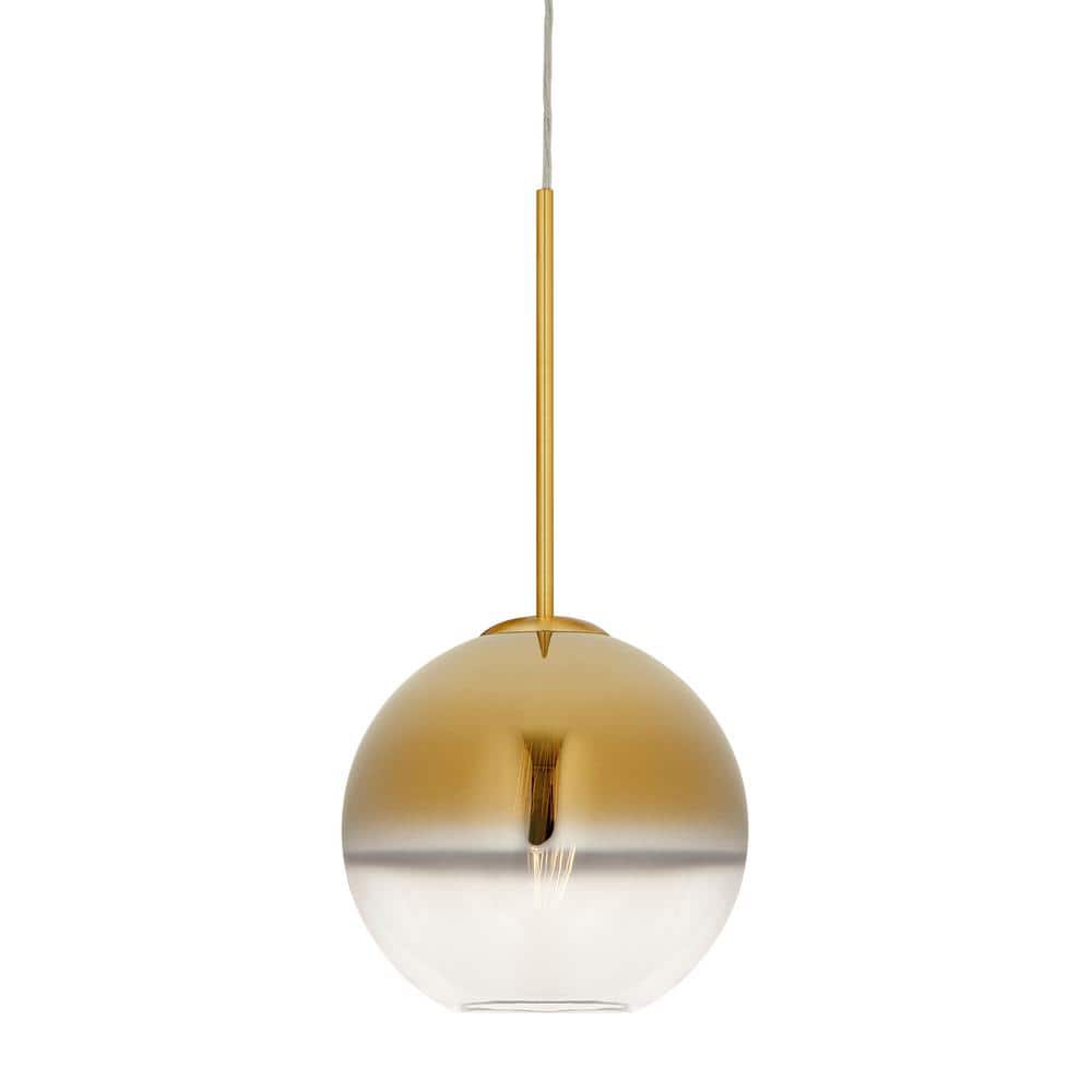 Callisto Mini Globe Pendant in Soft Gold with Ombre Glass Shade
