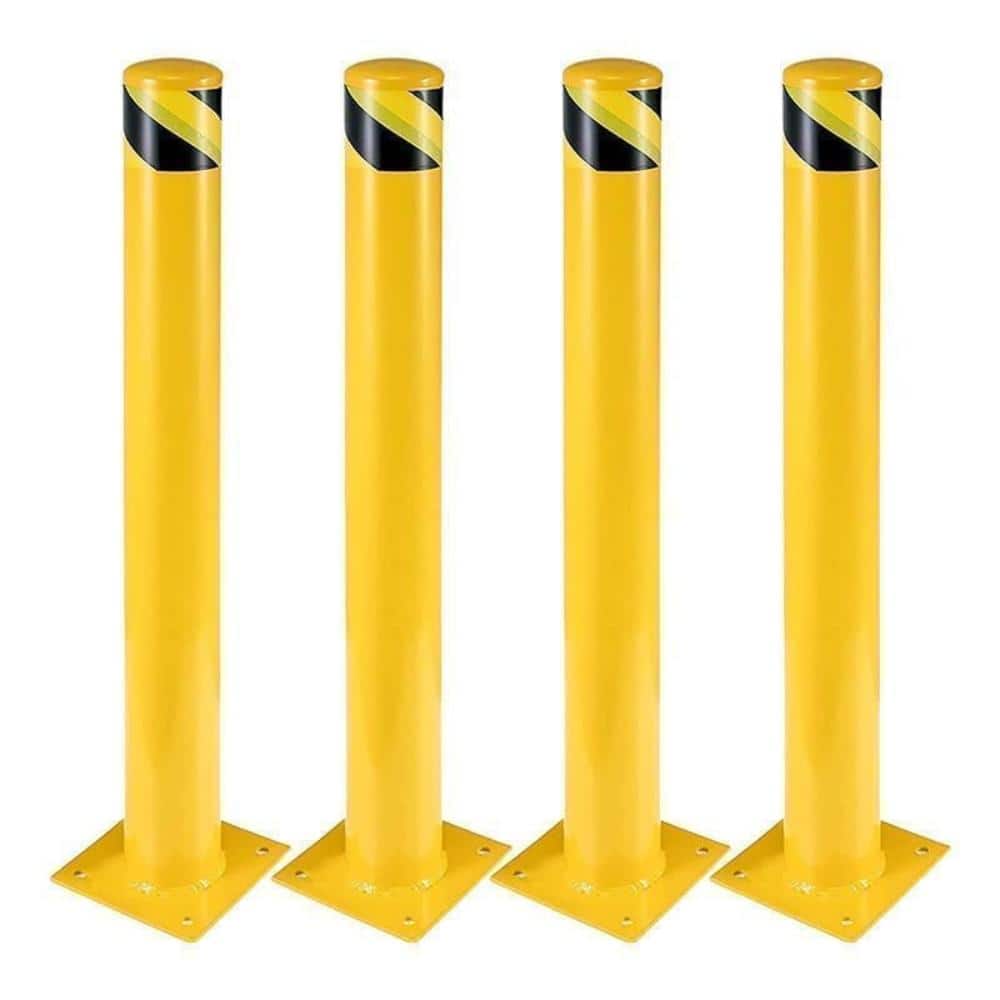 4-Pack 36 Inch Steel Safety Bollard Post, 4.5 Inch Diameter Metal Safety Bollard with 16 Anchor Bolts price history on PriceWatchPro