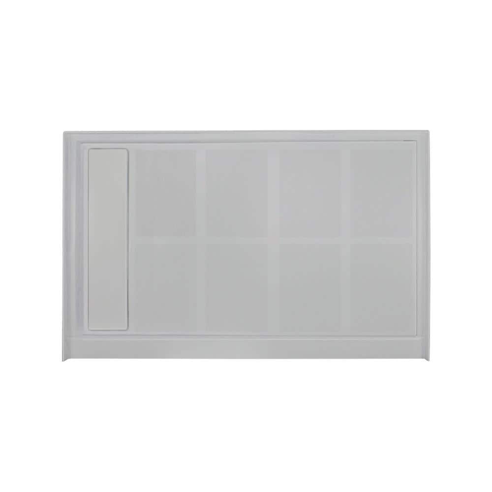 Gray Rectangular 60'' x 34'' Resin Shower Base with Left Hand Drain