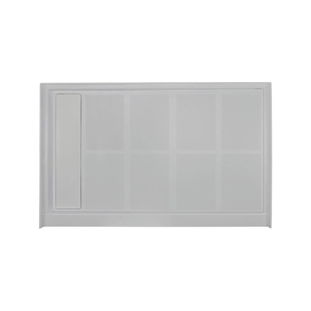 Gray Rectangular Resin Shower Base with Concealed Drain
