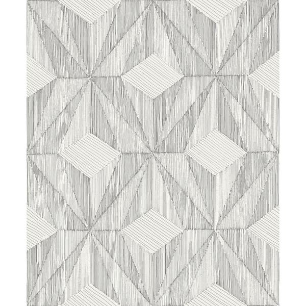 A-Street Prints Paragon Silver Geometric Paper Strippable Wallpaper (Covers 57.8 sq. ft.)