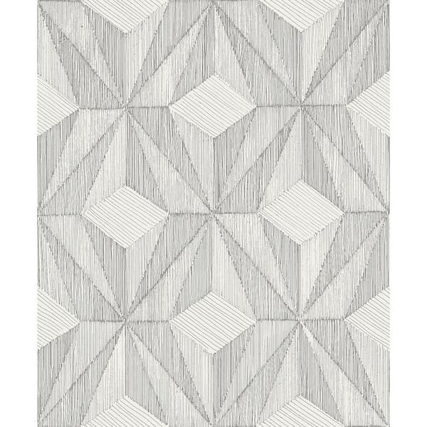 A-Street Prints Paragon Silver Geometric Silver Wallpaper Sample