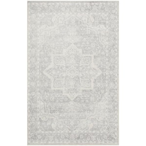 Astra Machine Washable Grey 3 ft. x 5 ft. Distressed Traditional Area Rug