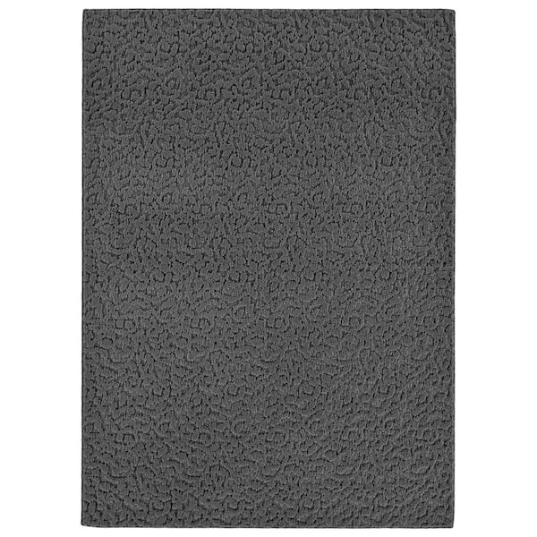 Garland Rug Ivy Cinder Gray 3 ft. x 5 ft. Casual Tuffted Solid Color Floral Polypropylene Area Rug