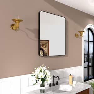 Cosy 30 in. W x 36 in. H Rectangular Framed Wall Bathroom Vanity Mirror in matte Black