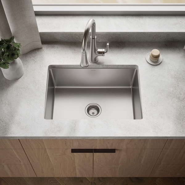 Cursiva Stainless Steel 27 in. Single Bowl Drop-In Kitchen Sink