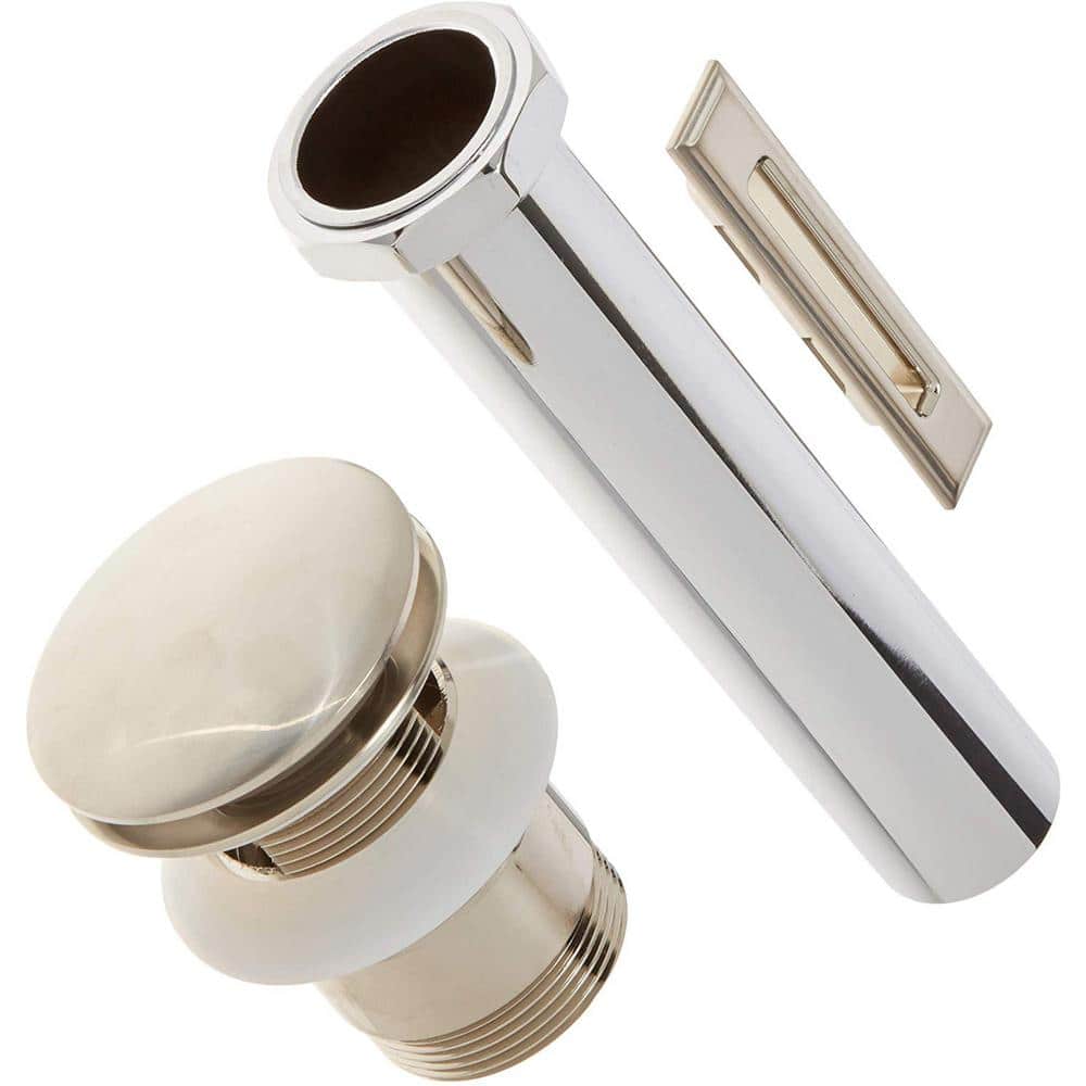 Town Square S Freestanding Tub Overflow Cover and Drain Kit in Brushed Nick