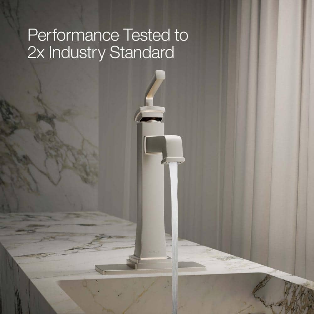 Elegant Riff Tall Single-Handle 11.38" Bathroom Faucet in Vibrant Brushed Nickel