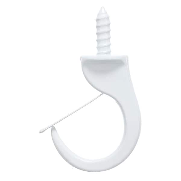1-1/4 in. Steel White Safety Cup Hooks (3-Pack)