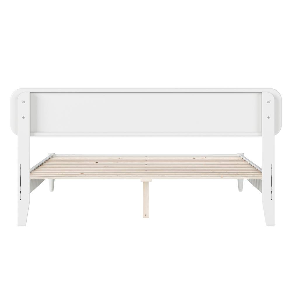 Florence White Queen Solid Wood Low Profile Platform Bed