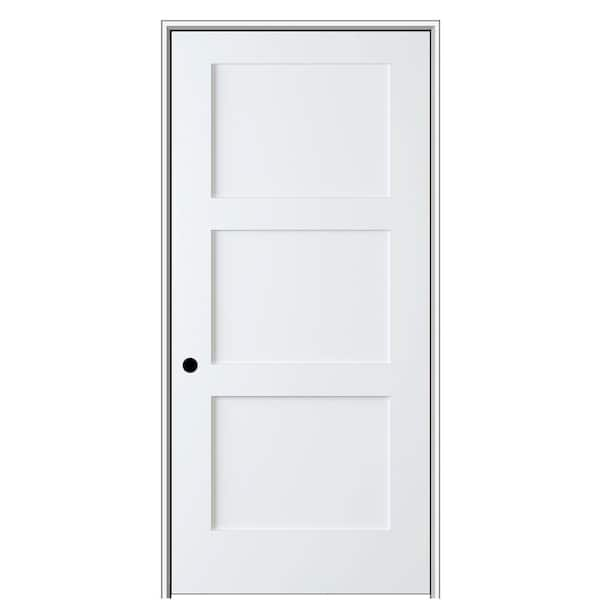 MMI Door Shaker Flat Panel 34 in. x 80 in. Right Hand Solid Core Primed ...