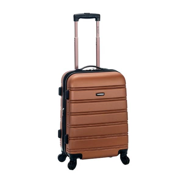 Rockland Melbourne 20 in. Expandable Carry on Hardside Spinner Luggage, Brown