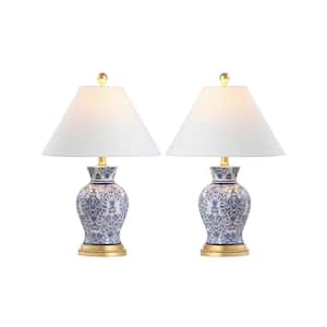 Xia 21 in. Blue Ceramic/Iron Classic Modern LED Table Lamp (Set of 2)