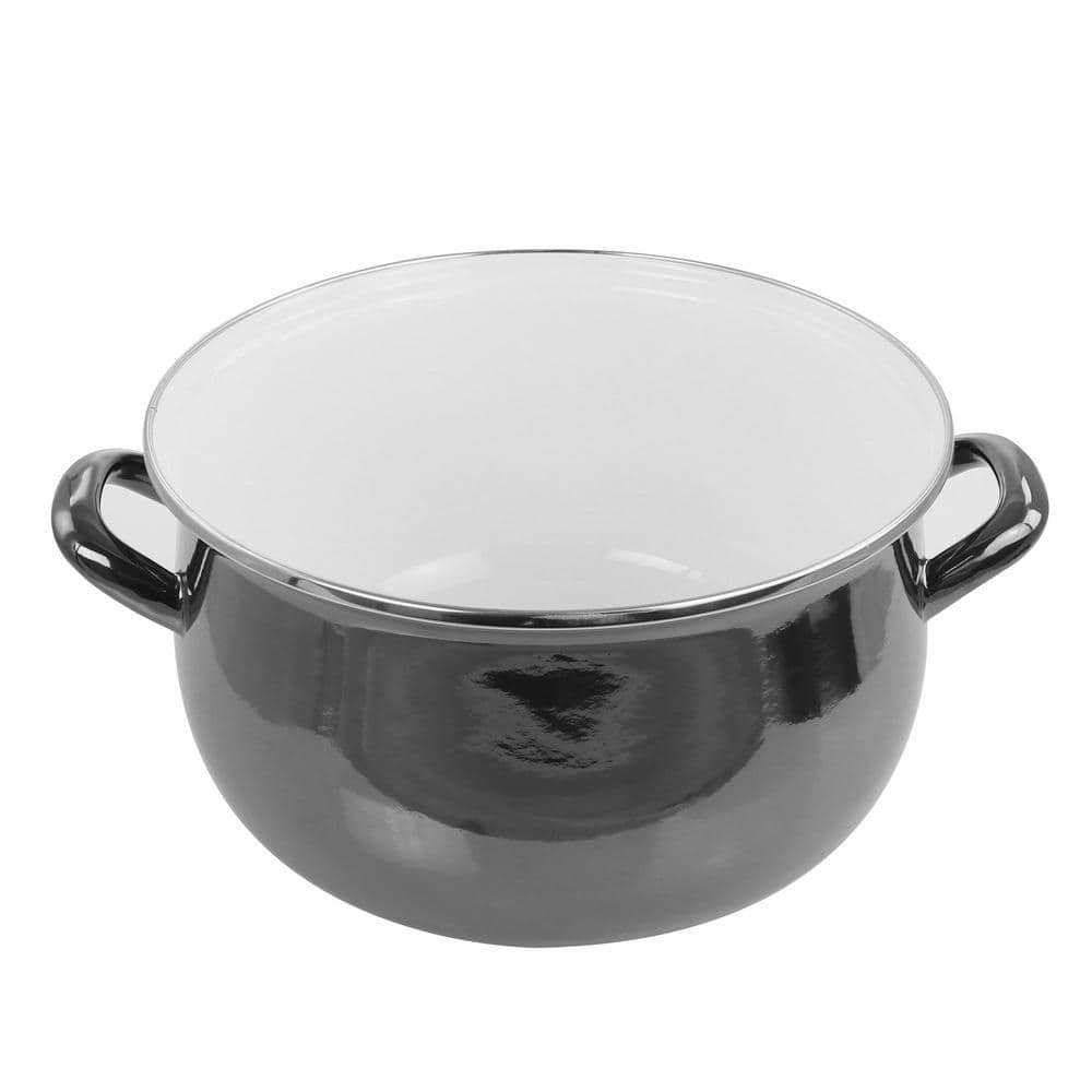 Black 6.5 Quart Steel Casserole Pan with Lid
