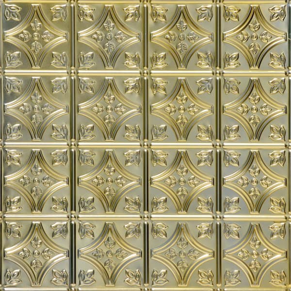 Tiny Tiptoe Gold Nugget 2 ft. x 2 ft. Decorative Nail Up Tin Ceiling Tile (48 sq. ft./case)