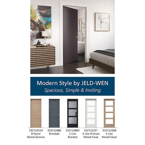 JELD-WEN 36 in. x 80 in. Madison 1 Panel Left-Handed Solid Core