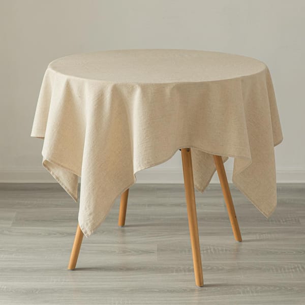 Washable Tablecloth Table Runner White Linen Look Round Square Rectangular Color 