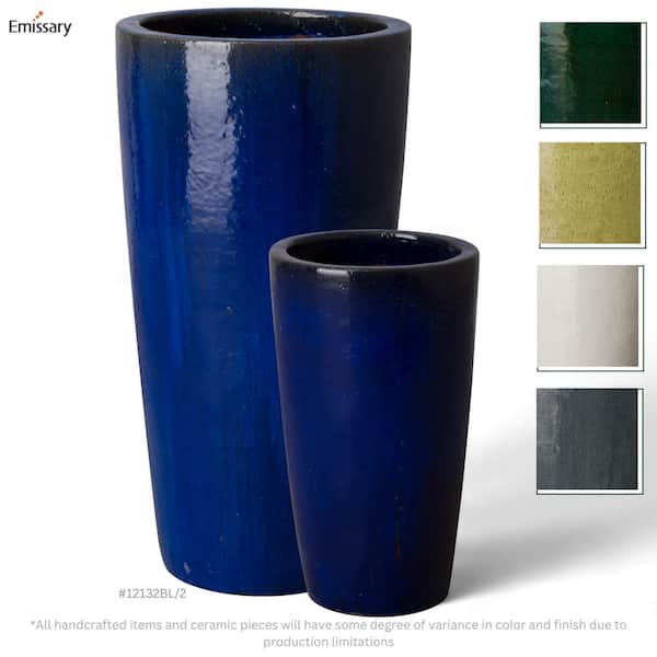 Amazon.com: Houlu Set of 3 Light Blue Ceramic Plant Pots