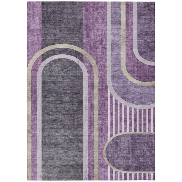 Addison Rugs Chantille ACN532 Purple 8 ft. x 10 ft. Machine Washable Indoor/Outdoor Geometric Area Rug