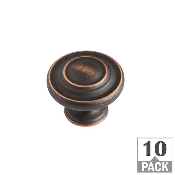 Everbilt 1.3 in. Oil Rubbed Bronze Traditional Top Ring Cabinet Knob (10-Pack)