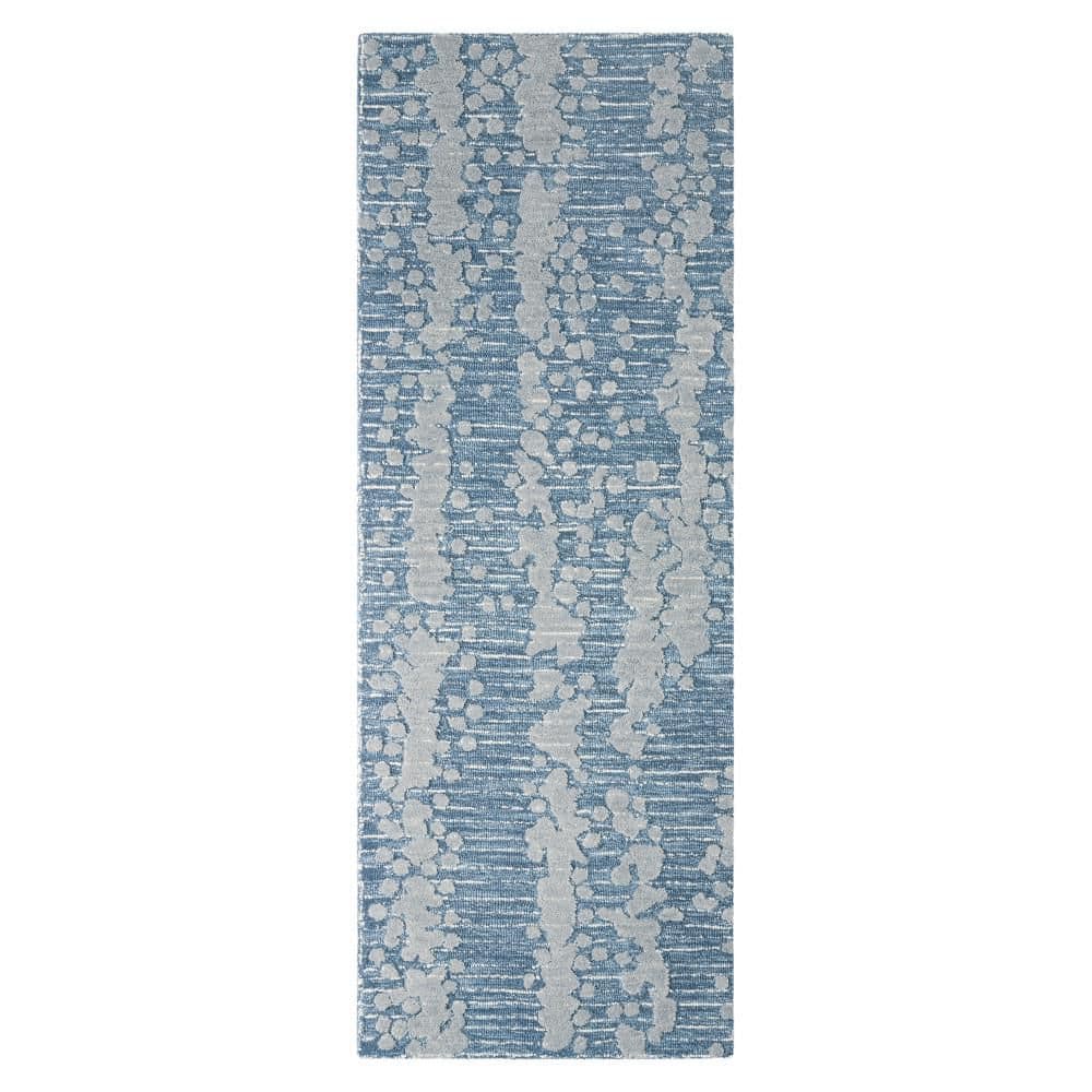 Mod Weave Abstract Knotted Texture Handcrafted Wool Navy Blue 2.5 ft. x 7 ft. Runner Rug price history on PriceWatchPro