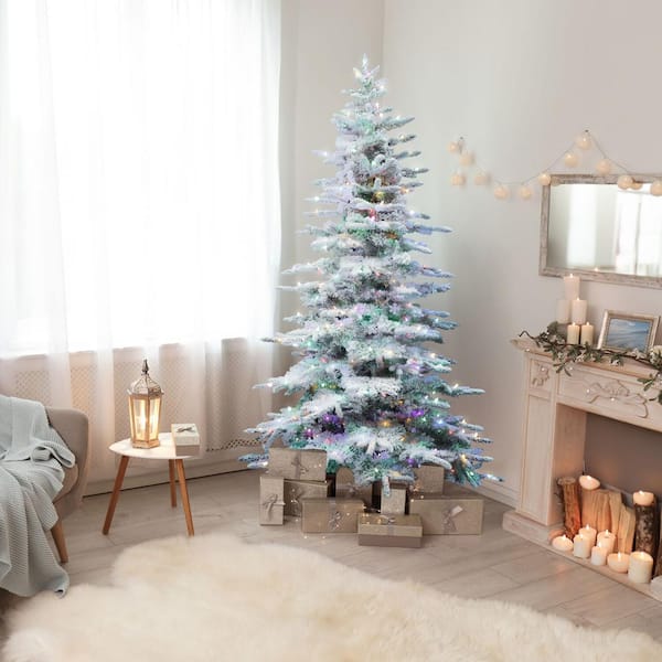 Fraser Hill Farm 6.5 ft. Pine Valley Flocked Artificial Christmas