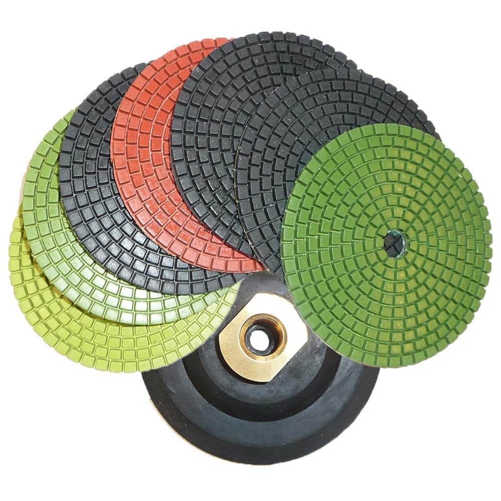 YEJIANGHUA 7Diamant Polijsten Pad 1 Pc/2 Stuks 180 Mm Diamant Slijpschijf Fit for Graniet Marmer Steen Nat gebruik Wit Buffing Disc Natural (Color : Grit 200, Size : 1 Pc