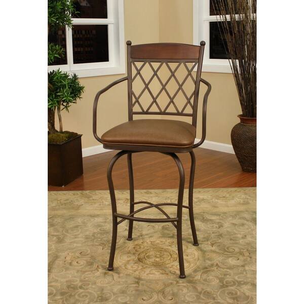American Heritage Havana 34 in. Ginger Spice Cushioned Bar Stool