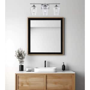 Kieran 21 in. 3-Light Polished Chrome Bathroom Vanity Light Fixture with Clear Glass Shades