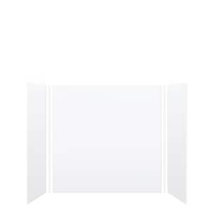 Saramar 60 in. W x 60 in. H x 36 in. D 3-Piece Glue to Wall Alcove Shower Wall Kit in. White Velvet