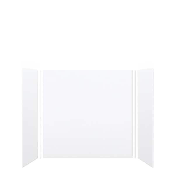 Saramar 60 in. W x 60 in. H x 36 in. D 3-Piece Glue to Wall Alcove Shower Wall Kit in. White Velvet