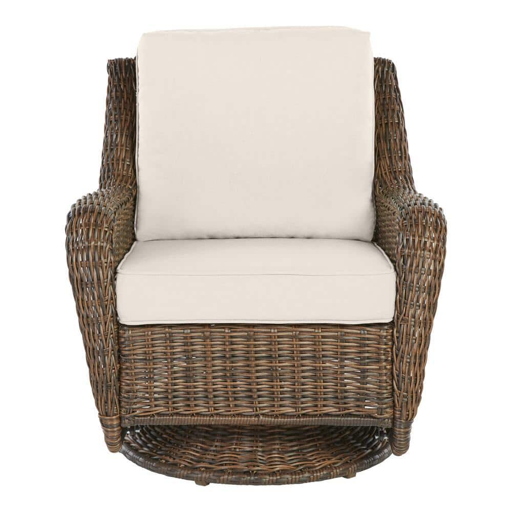 Reviews for Hampton Bay Cambridge Brown Wicker Outdoor Patio Swivel