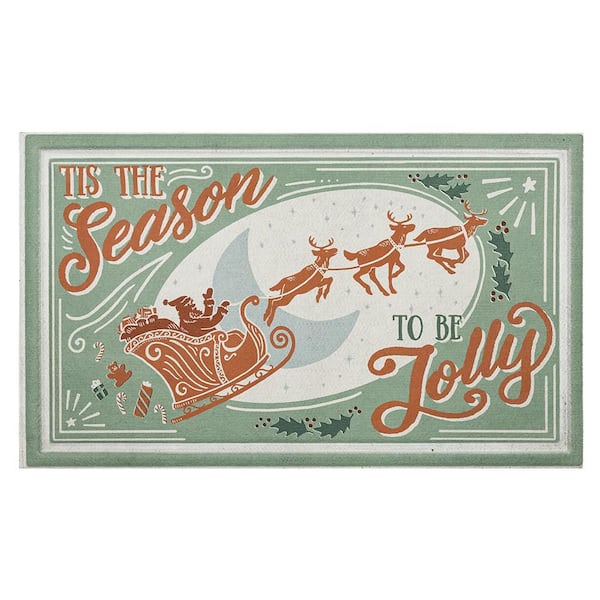Home Accents Holiday Season to be Jolly Supreme Entry 18 in. x 30 in. Holiday Door Mat