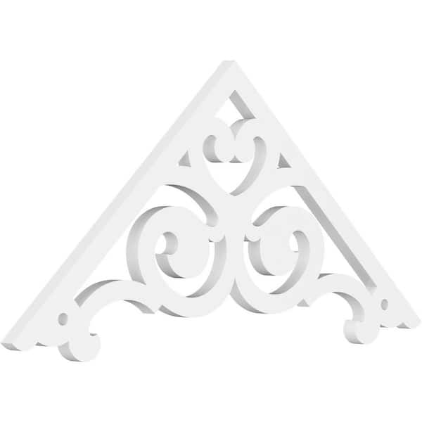 Ekena Millwork 1 in. x 36 in. x 16-1/2 in. (11/12) Pitch Hurley Gable Pediment Architectural Grade PVC Moulding