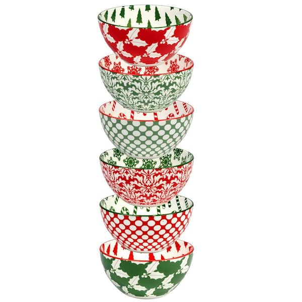 Certified International Winter Medley 12 fl. oz. Assorted Colors Porcelain All Purpose Bowl (Set of 6)