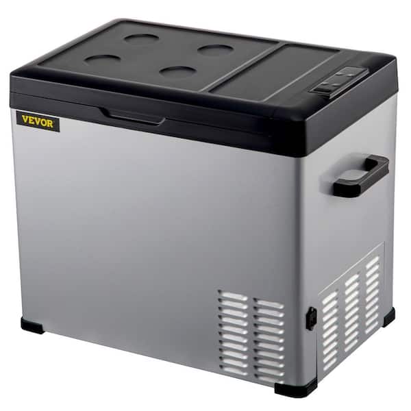 VEVOR BXS50LC50110VHFZNV1 1.77 cu. ft. Portable Outdoor Refrigerator Carbon Steel Car Refrigerator with Freezer in Silver - 1