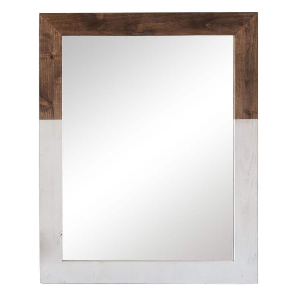 TRINITY 24 In W X 31 In H Two Toned Farmhouse Vanity Mirror White   Trinity Wall Mirrors Mir2ton24x32wsw 64 1000 