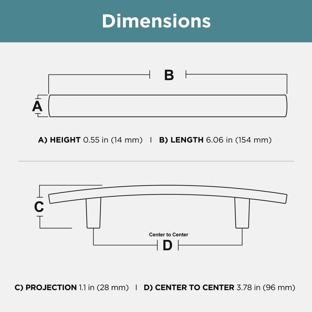 Bronze and Copper 3 3/4" Arch Cabinet Pull
